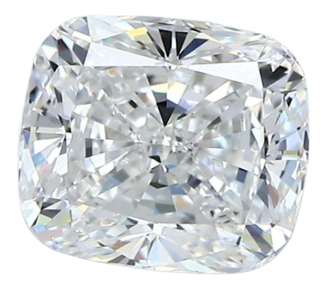 1.71 Carat E VVS2 Cushion Natural Diamond For Sale