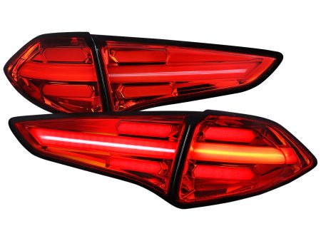 Spec-D Tail Lights Hyundai Tucson (2016-2018) Fiber Optic Full LED Chrome w  Red Lens Sale