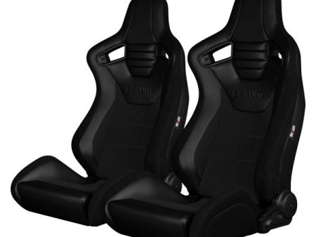 BRAUM Elite S Racing Seats BMW E36 Coupe (Reclinable - Black Leatherette) Black or Blue or Red Cloth   Red or Gray Plaid Fashion