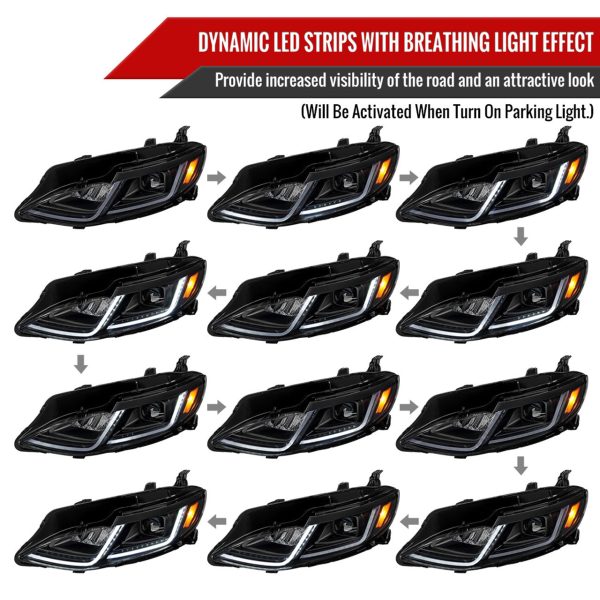 Spec-D Projector Headlights Chevy Malibu (2019-2024) Switchback w  Sequential LED Turn Signals on Sale