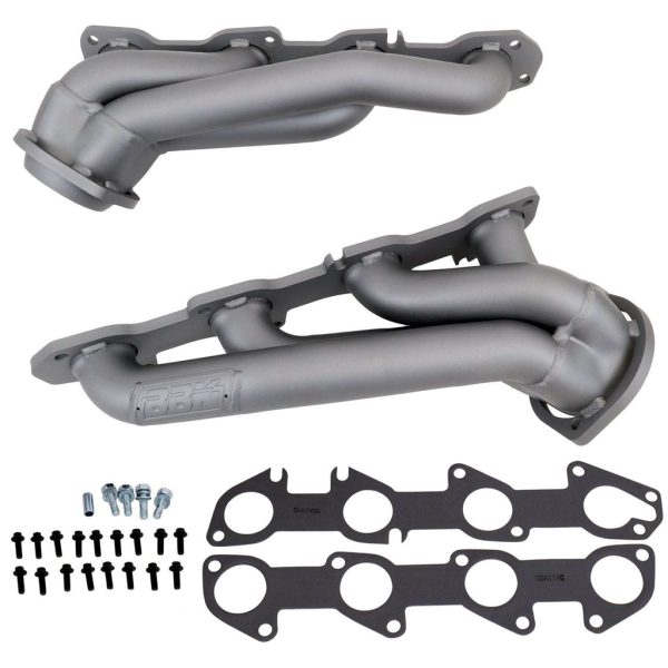 BBK Shorty Headers Challenger Charger 300C 5.7 Hemi (09-24) [1 3 4 ] Titanium Ceramic or Polished Silver Ceramic Online now